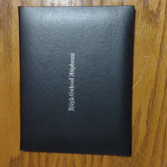 High School Diploma case book booklet cover black silver engraving 6.5"x8.5" NEW - Picture 2 of 5
